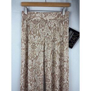 Iman S Short Womens Beige & Gold Patterned Pants